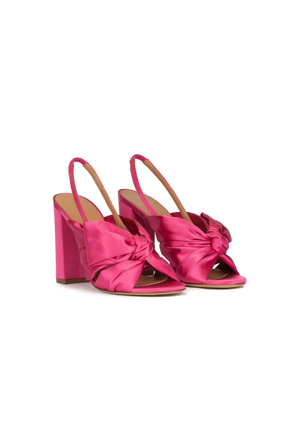 Satin Peep Toe Chunky Heel Outdoor Shoes With Bow-Knot