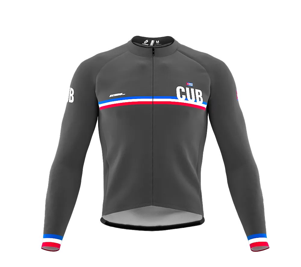 ScudoPro Pro Thermal Long Sleeve Cycling Jersey Country CODE Cuba Gray | Men and Women