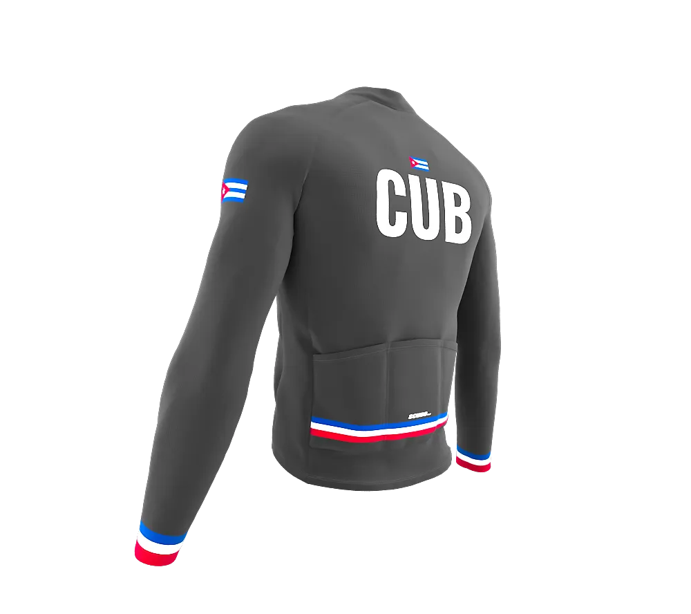 ScudoPro Pro Thermal Long Sleeve Cycling Jersey Country CODE Cuba Gray | Men and Women