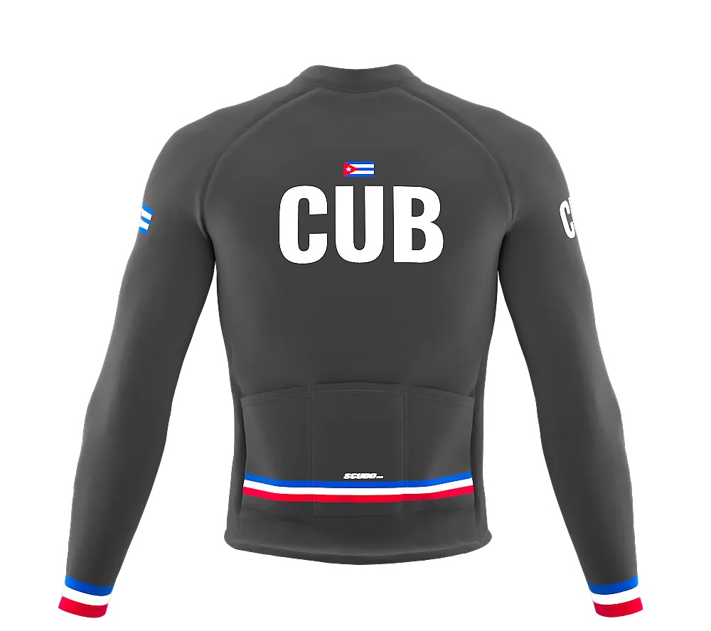 ScudoPro Pro Thermal Long Sleeve Cycling Jersey Country CODE Cuba Gray | Men and Women