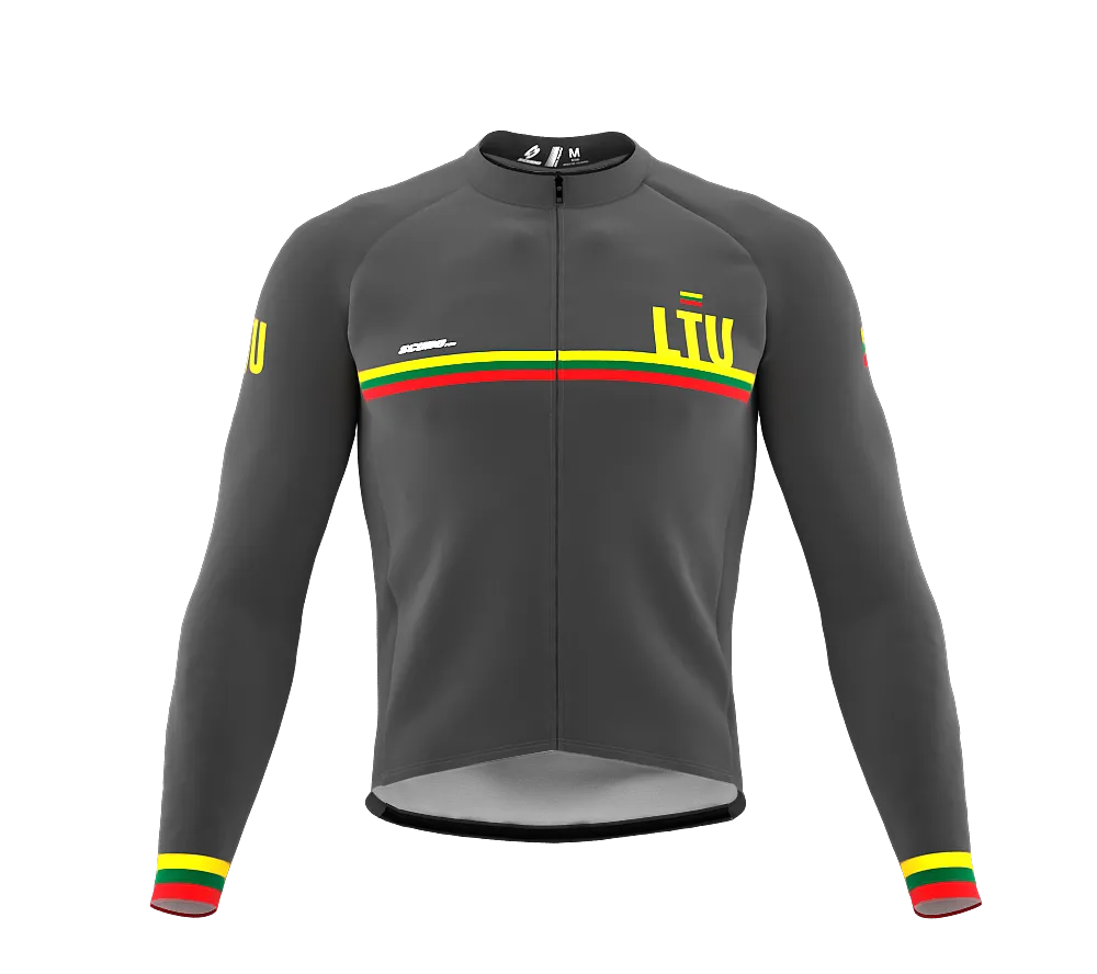 ScudoPro Pro Thermal Long Sleeve Cycling Jersey Country CODE Lithuania Gray | Men and Women