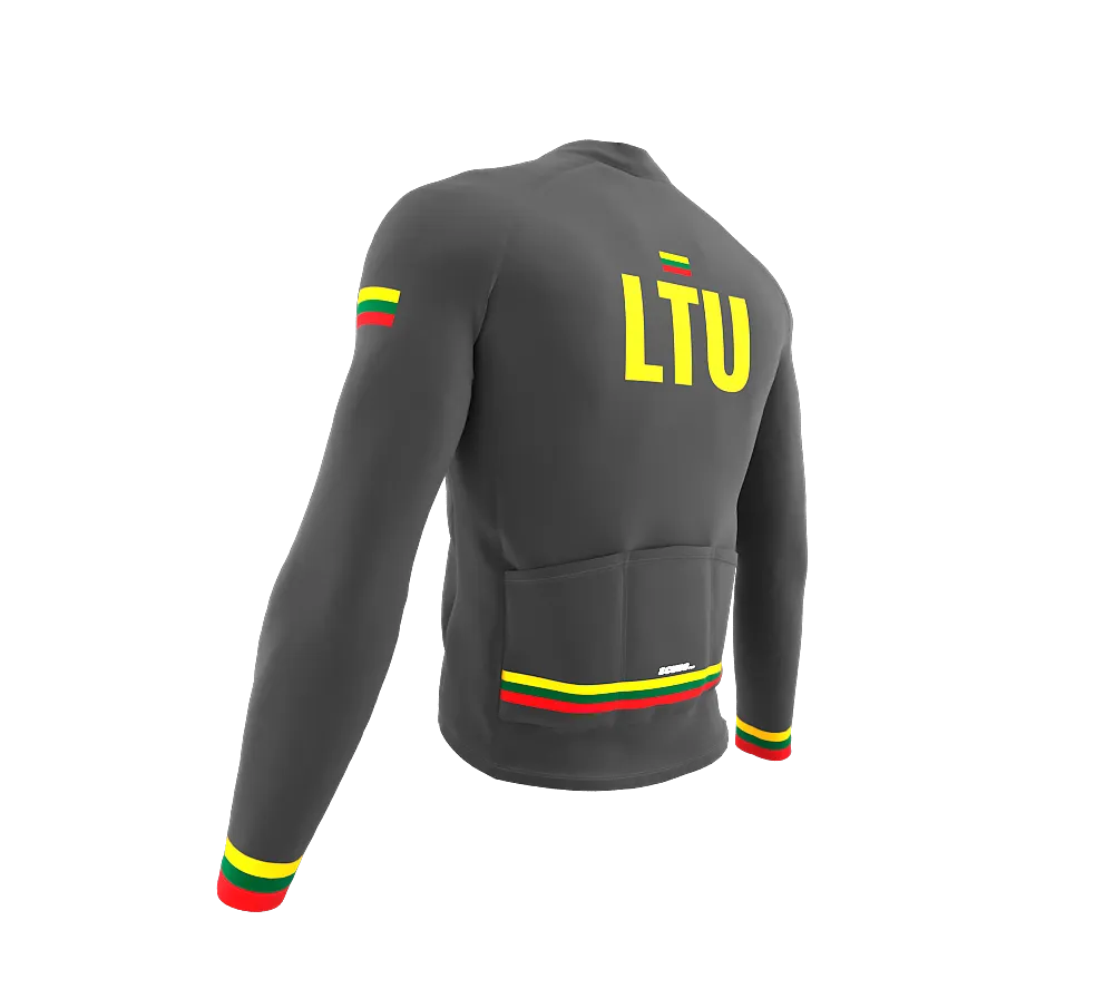 ScudoPro Pro Thermal Long Sleeve Cycling Jersey Country CODE Lithuania Gray | Men and Women