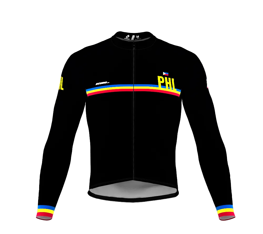 ScudoPro Pro Thermal Long Sleeve Cycling Jersey Country CODE Philippines Black | Men and Women