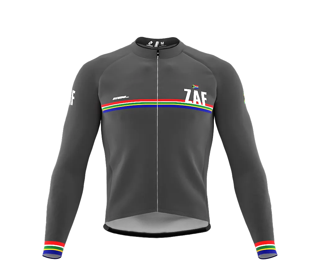 ScudoPro Pro Thermal Long Sleeve Cycling Jersey Country CODE South Africa Gray | Men and Women