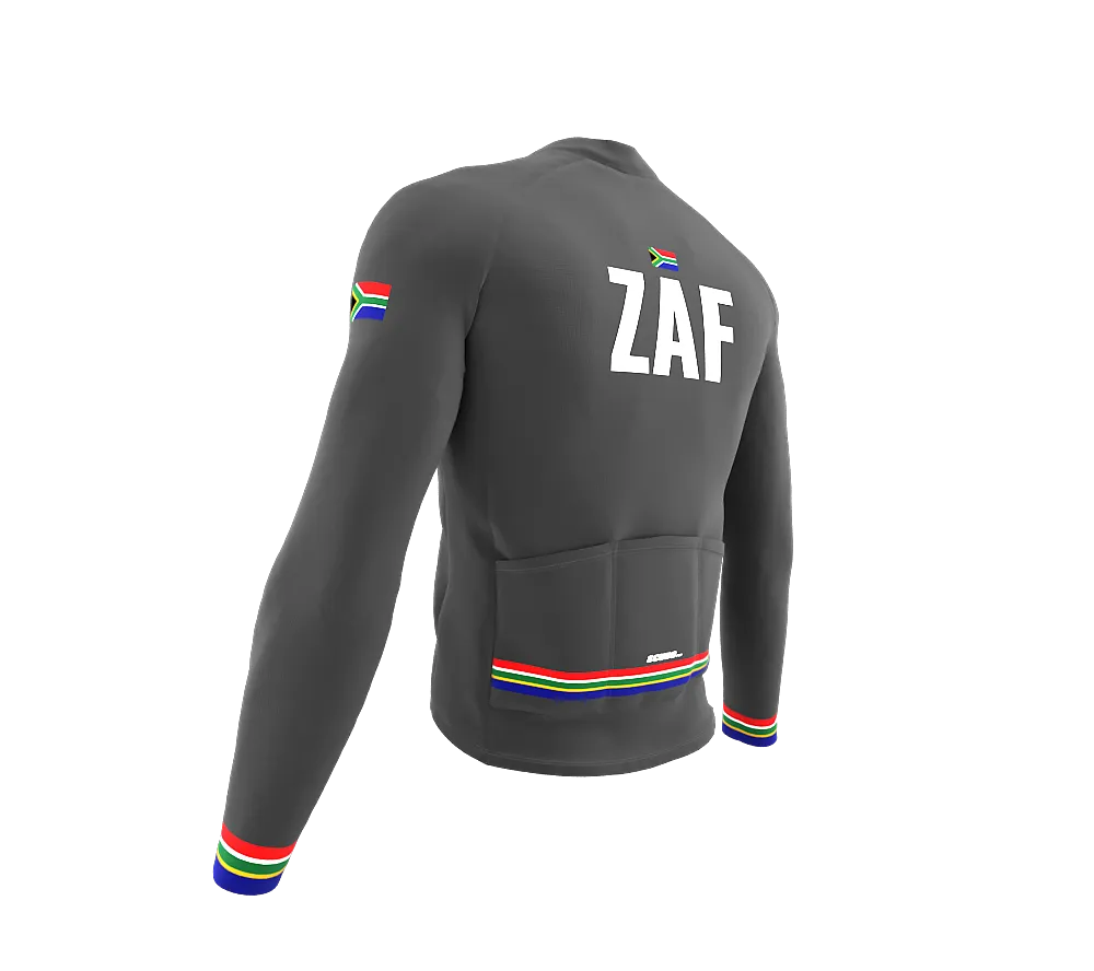 ScudoPro Pro Thermal Long Sleeve Cycling Jersey Country CODE South Africa Gray | Men and Women