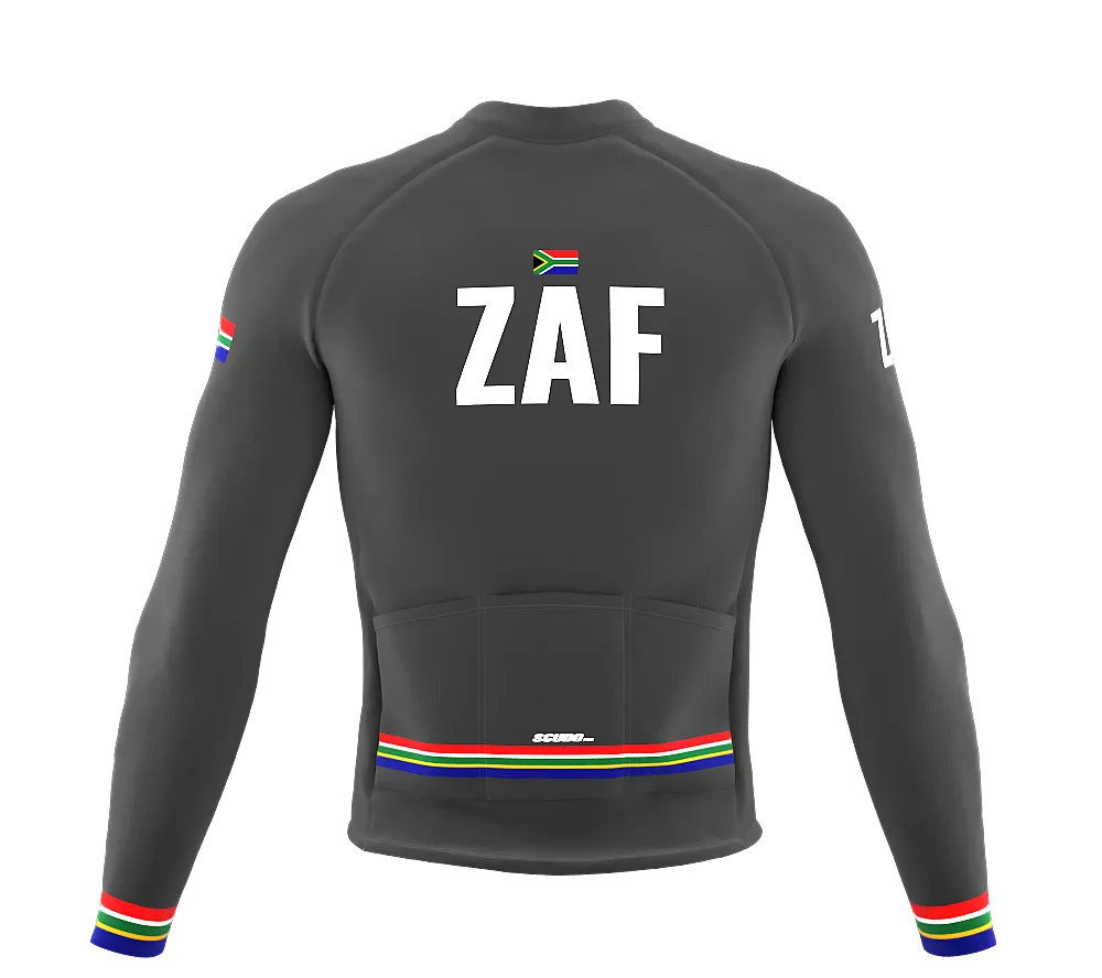 ScudoPro Pro Thermal Long Sleeve Cycling Jersey Country CODE South Africa Gray | Men and Women