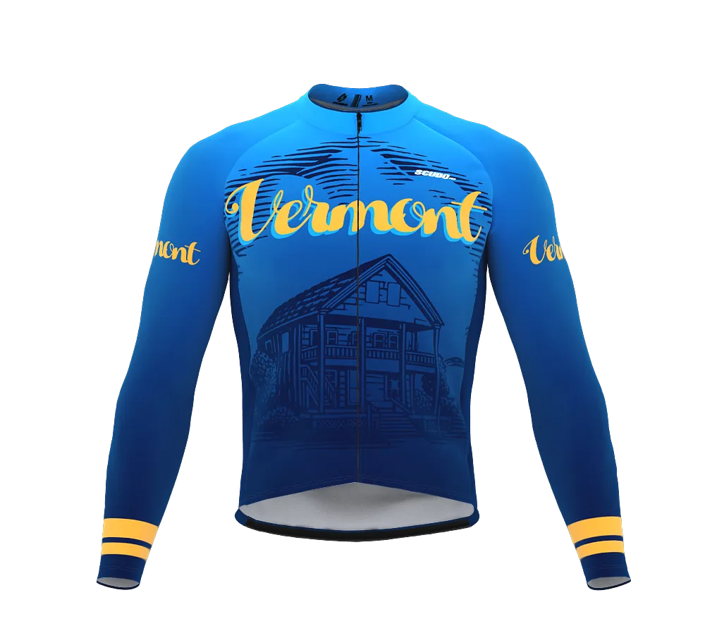 ScudoPro Pro Thermal Long Sleeve Cycling Jersey Vermont USA state Icon landmark identity  | Men and Women