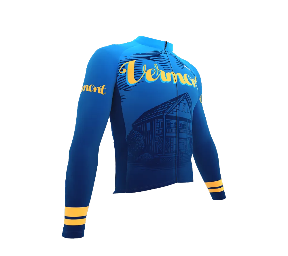 ScudoPro Pro Thermal Long Sleeve Cycling Jersey Vermont USA state Icon landmark identity  | Men and Women