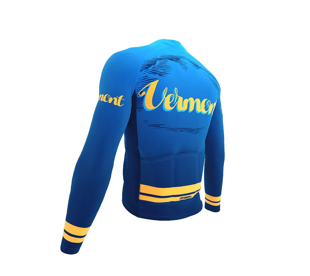 ScudoPro Pro Thermal Long Sleeve Cycling Jersey Vermont USA state Icon landmark identity  | Men and Women