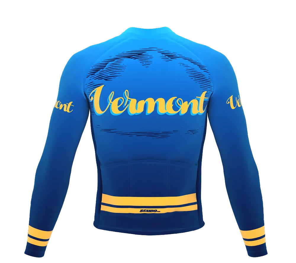 ScudoPro Pro Thermal Long Sleeve Cycling Jersey Vermont USA state Icon landmark identity  | Men and Women