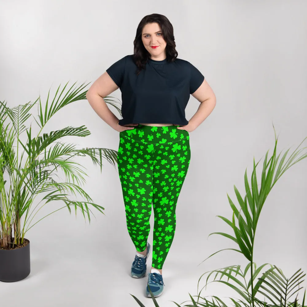 Shamrock Print Plus Size Leggings