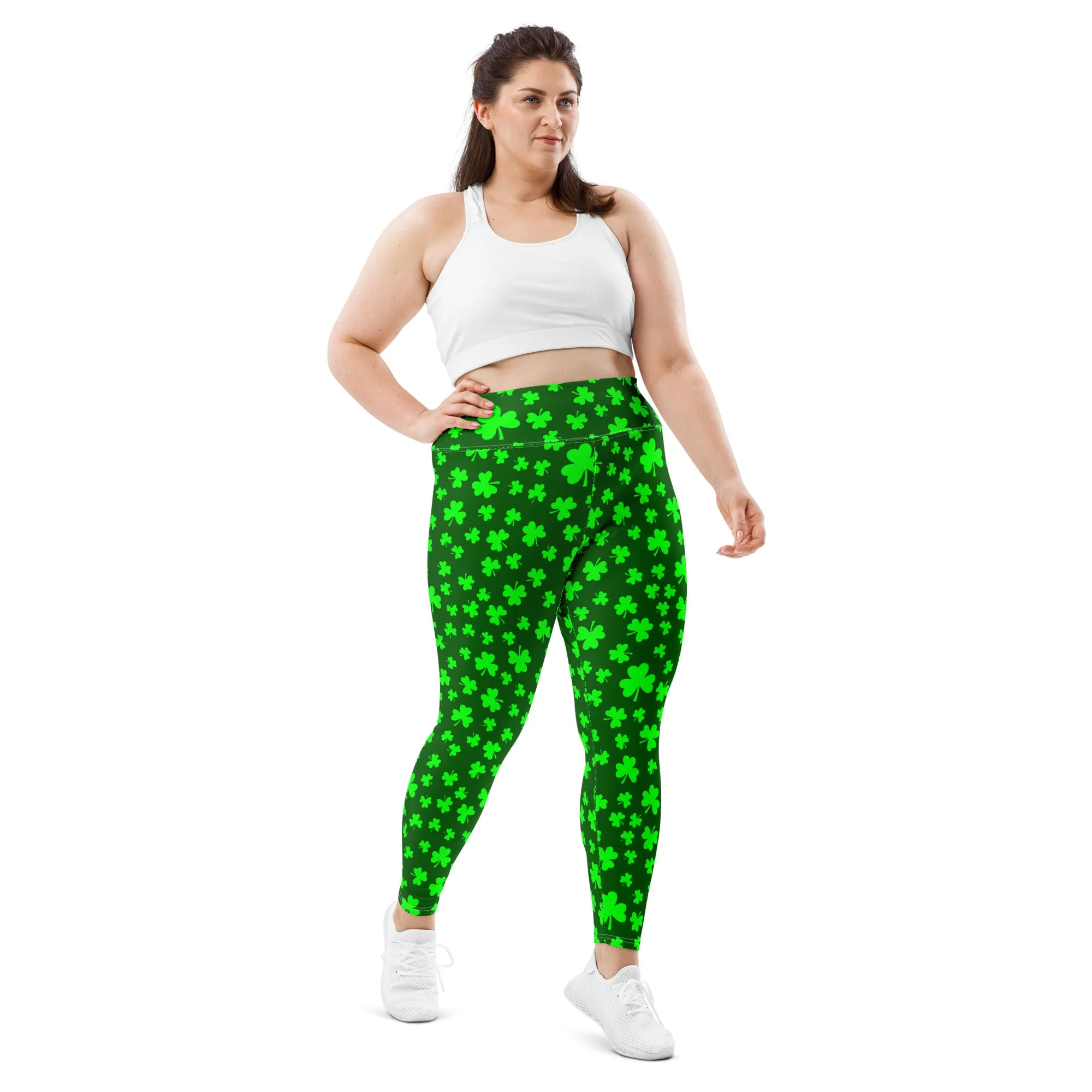 Shamrock Print Plus Size Leggings