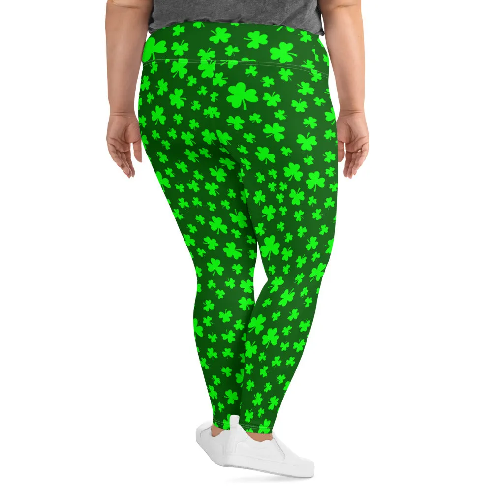 Shamrock Print Plus Size Leggings