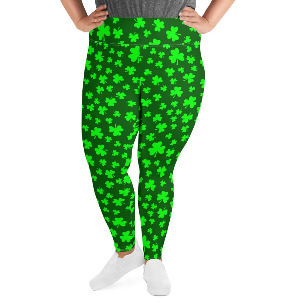 Shamrock Print Plus Size Leggings