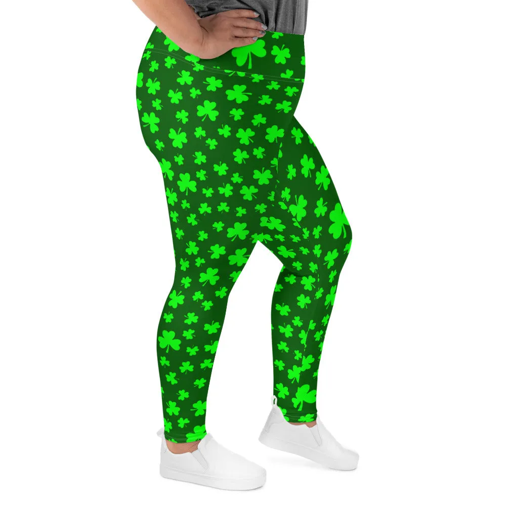 Shamrock Print Plus Size Leggings