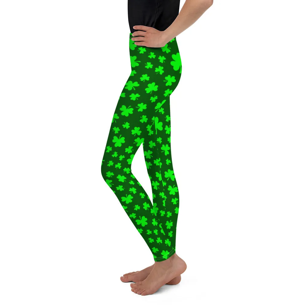 Shamrock Print Youth Leggings