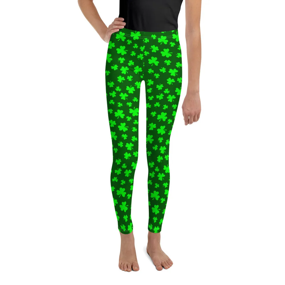 Shamrock Print Youth Leggings