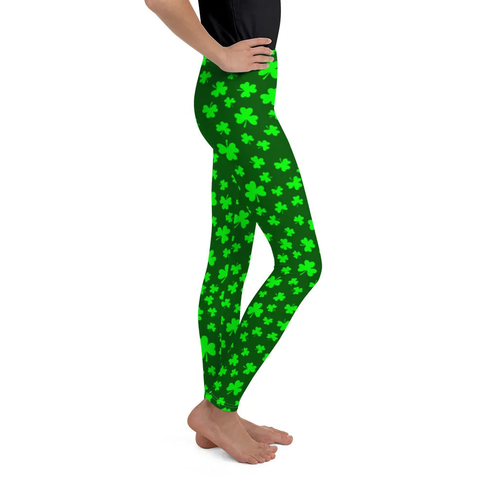 Shamrock Print Youth Leggings