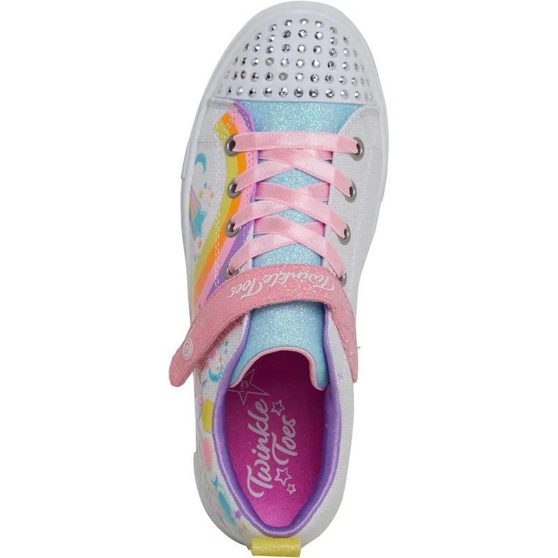 SKECHERS Girls Twinkle Sparks Unicorn Trainers White/Multi