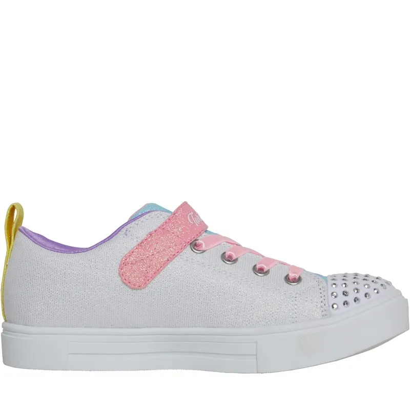 SKECHERS Girls Twinkle Sparks Unicorn Trainers White/Multi