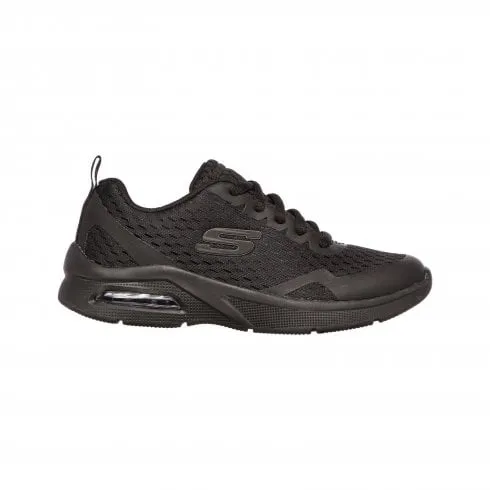 Skechers Microspec Max | Black Textile & Trim | Childrens School Trainers