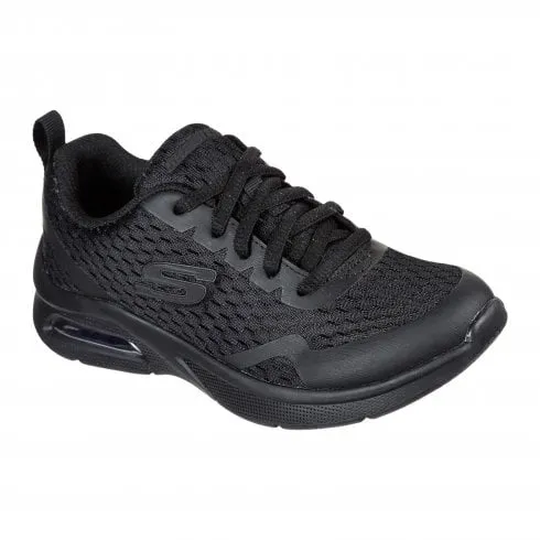 Skechers Microspec Max | Black Textile & Trim | Childrens School Trainers