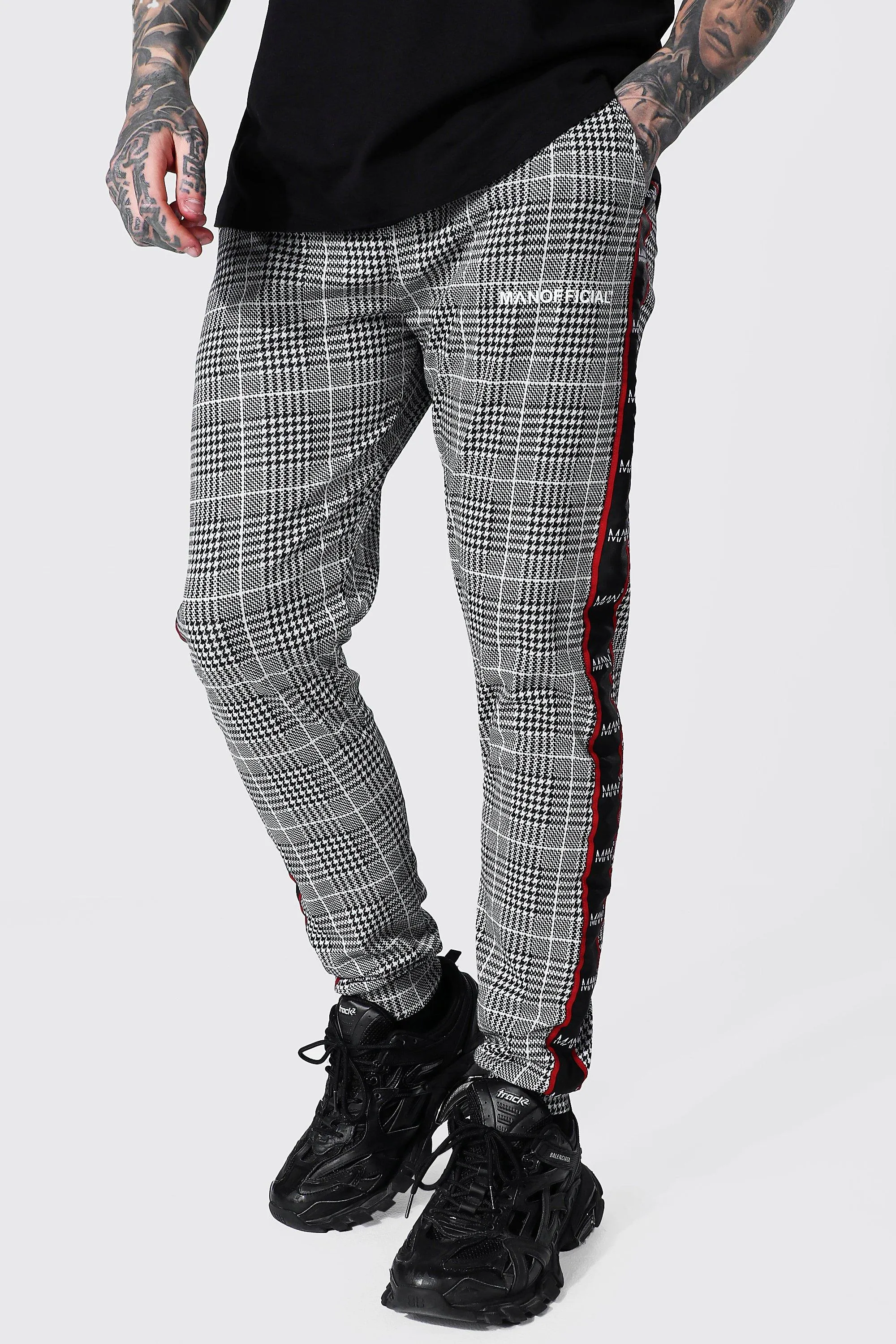 Skinny Man Side Tape Jacquard Joggers