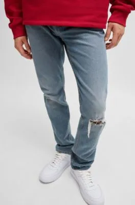 Slim-fit jeans in mid-blue comfort-stretch denim