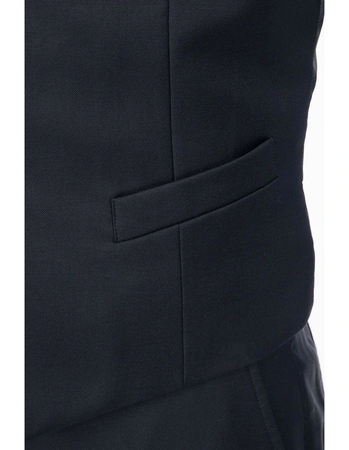 Slim Fit Mighty Dark Navy Wool Vest FKC020