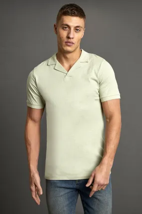 Slim Fit Revere Collar Polo