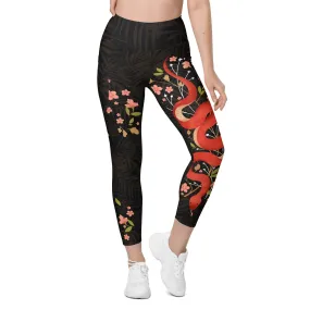 Snakes & Flowers Leggings With Pockets