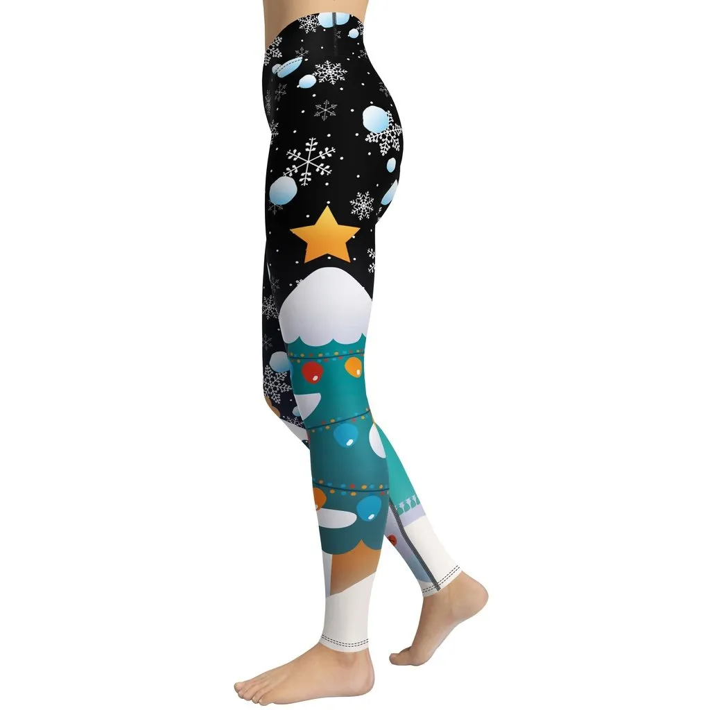 Snowy Christmas Yoga Leggings