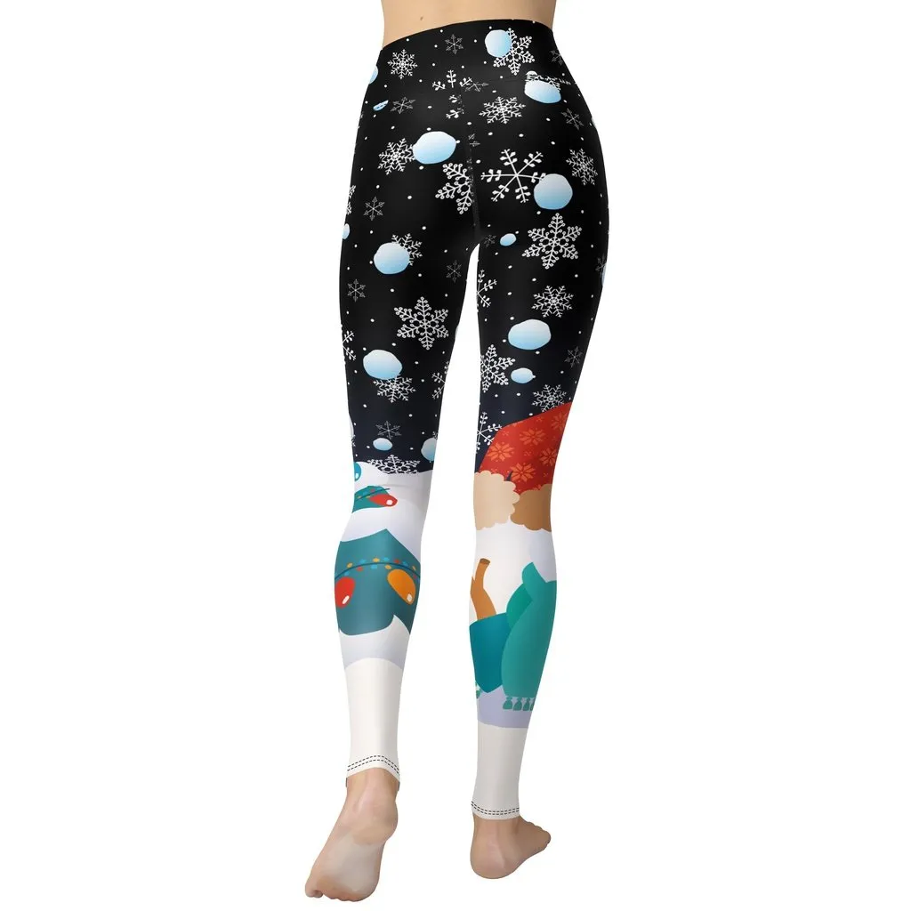 Snowy Christmas Yoga Leggings