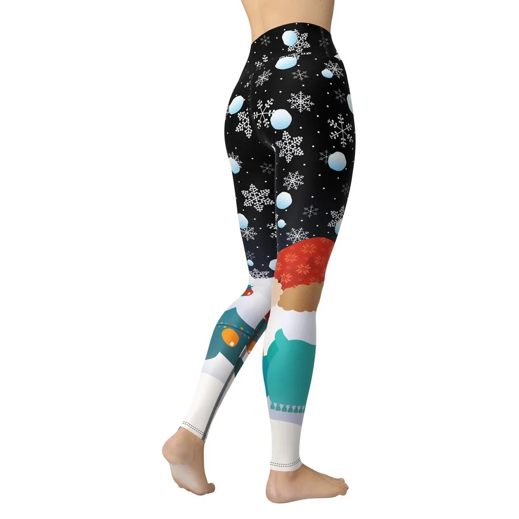 Snowy Christmas Yoga Leggings