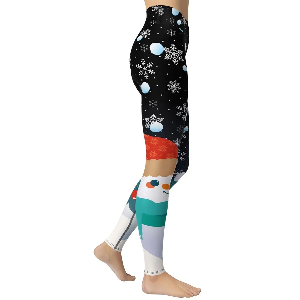 Snowy Christmas Yoga Leggings