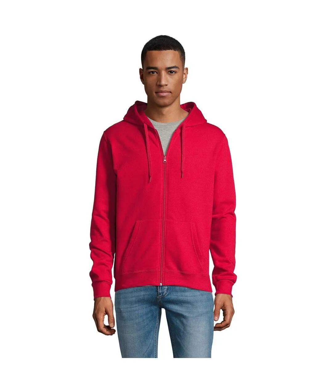 SOLS Mens Stone Zip Up Plain Hoodie (Red) - UTPC2784