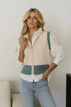 Sophie Colorblock Vest in Natural - FINAL SALE