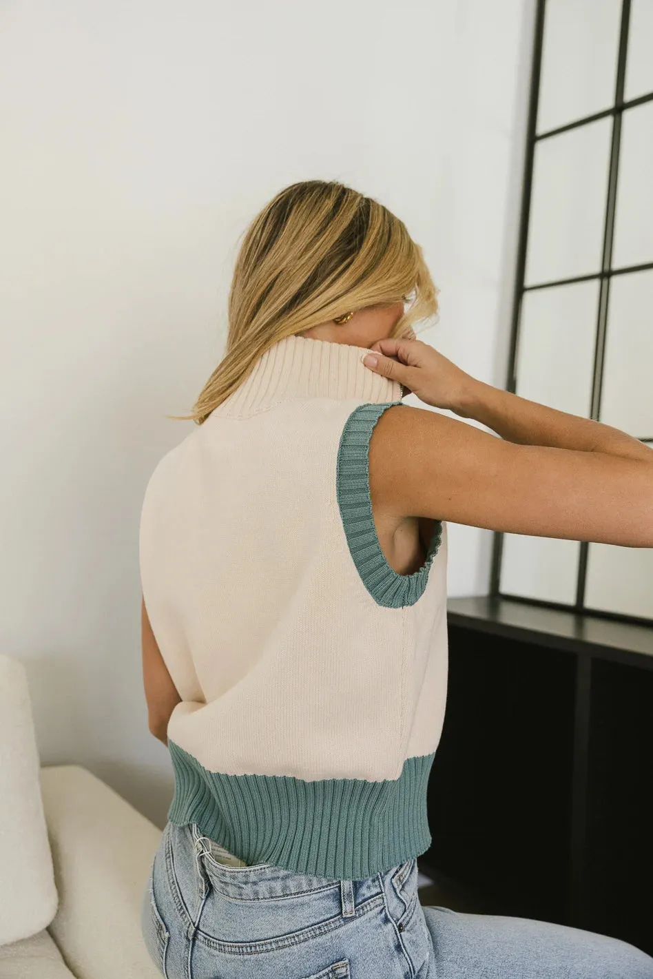 Sophie Colorblock Vest in Natural - FINAL SALE