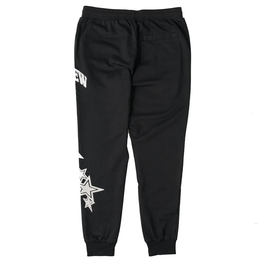 STAR BOY JOGGERS - BLACK / WHITE