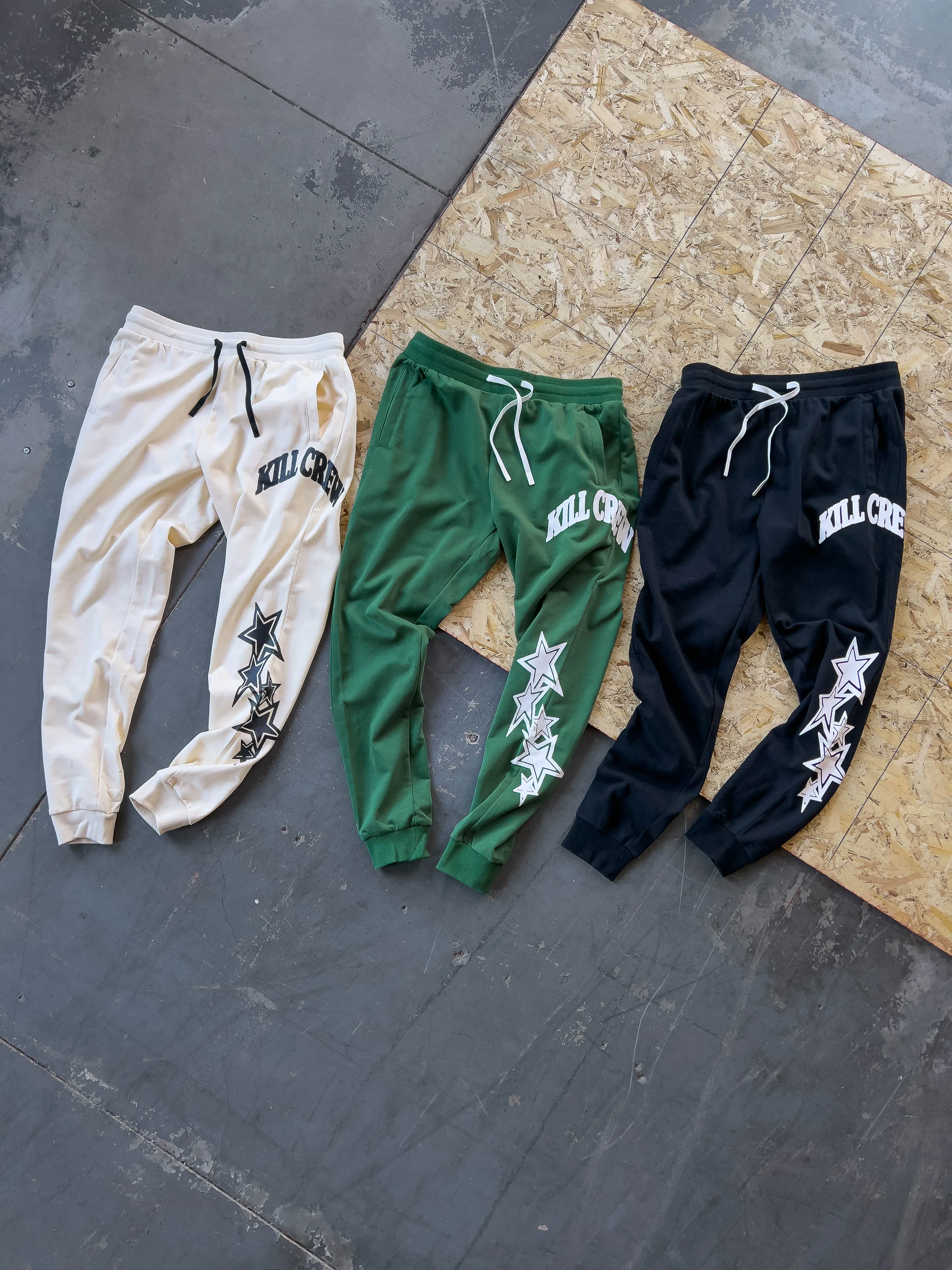 STAR BOY JOGGERS - BLACK / WHITE