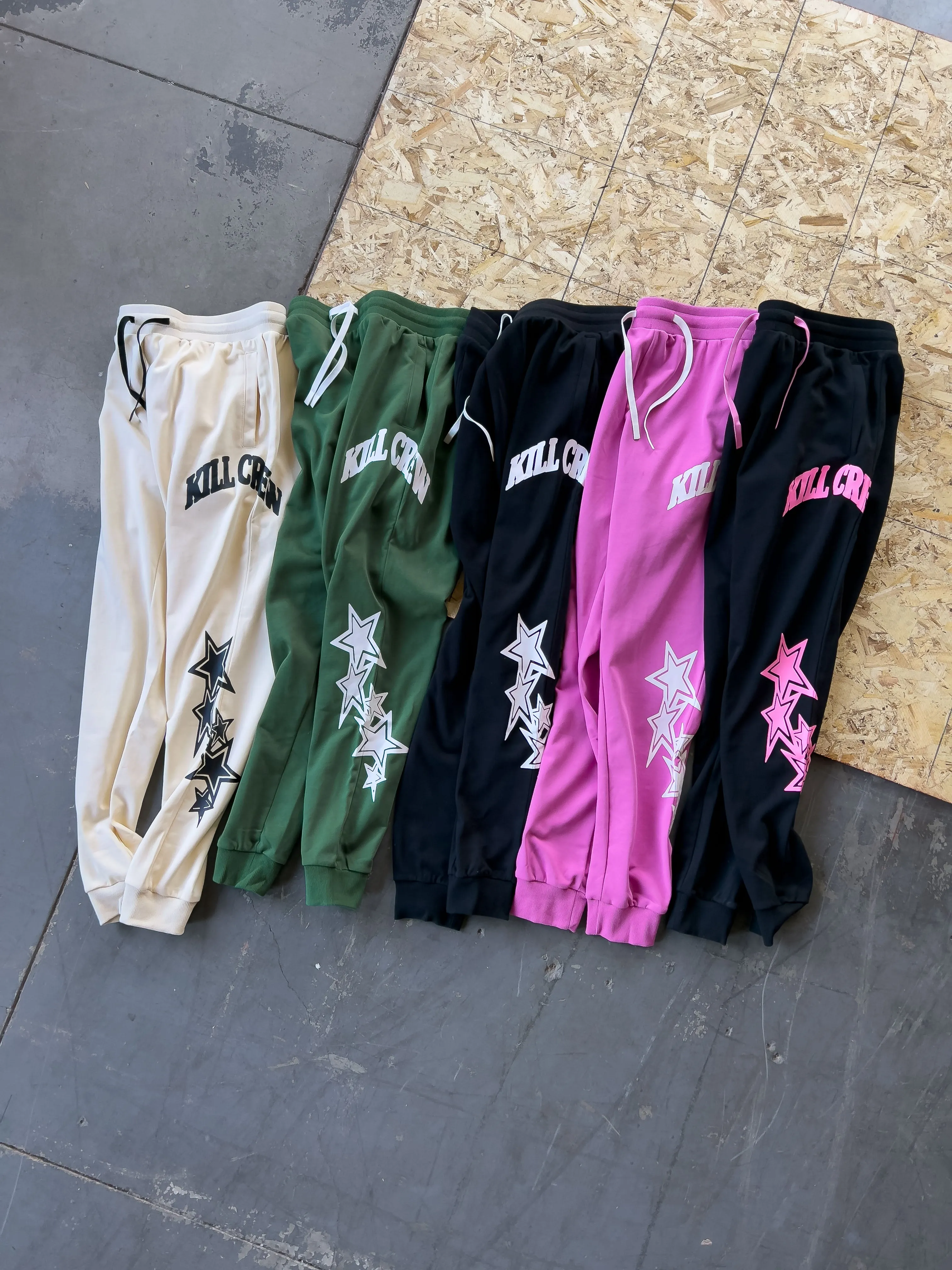 STAR BOY JOGGERS - GREEN / WHITE