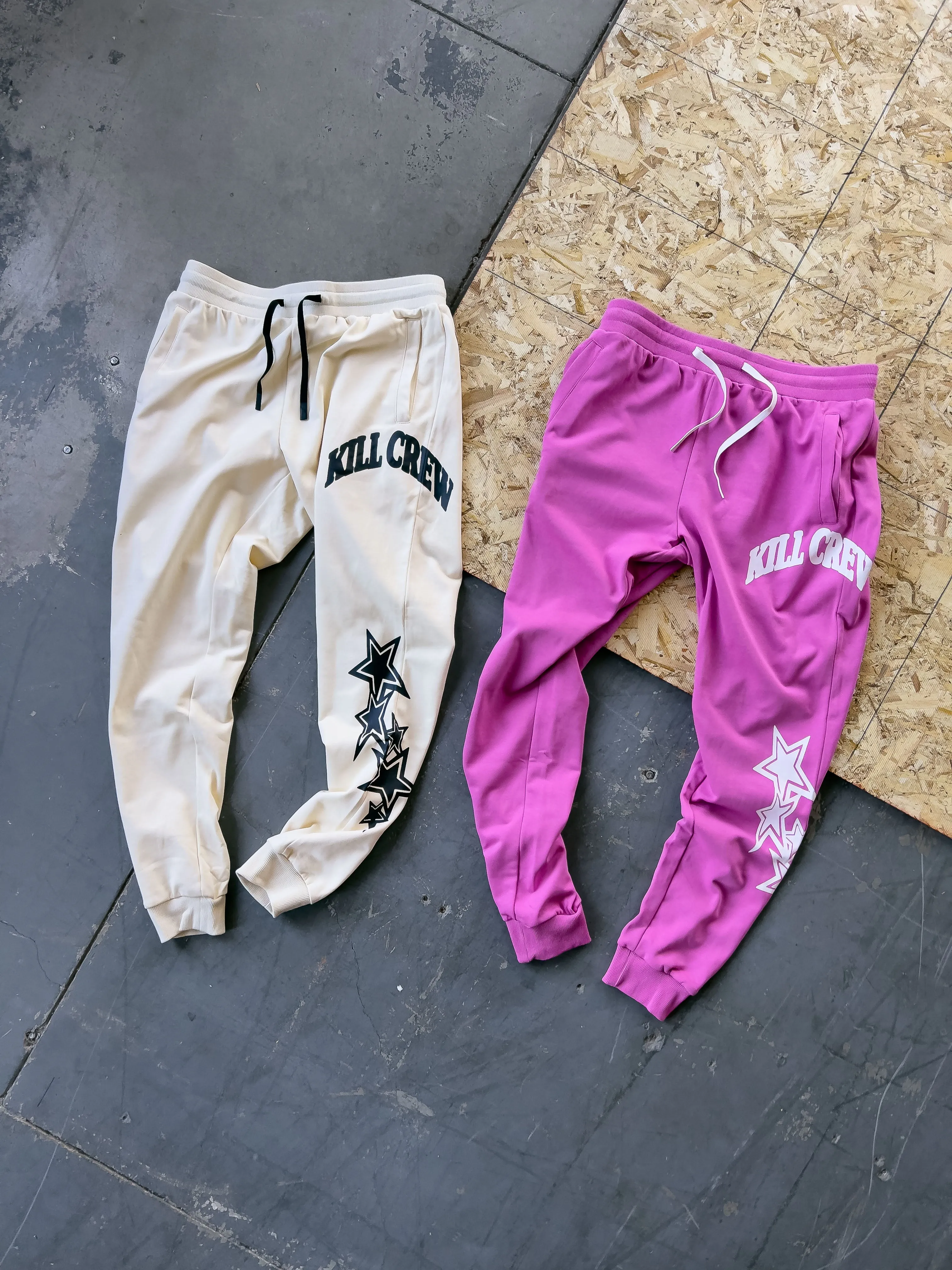 STAR BOY JOGGERS - PINK / WHITE