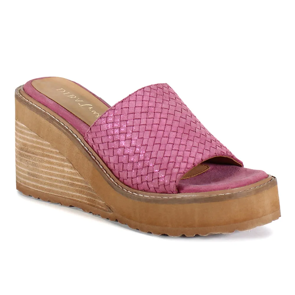 Stare Down Woven Wedge Sandals