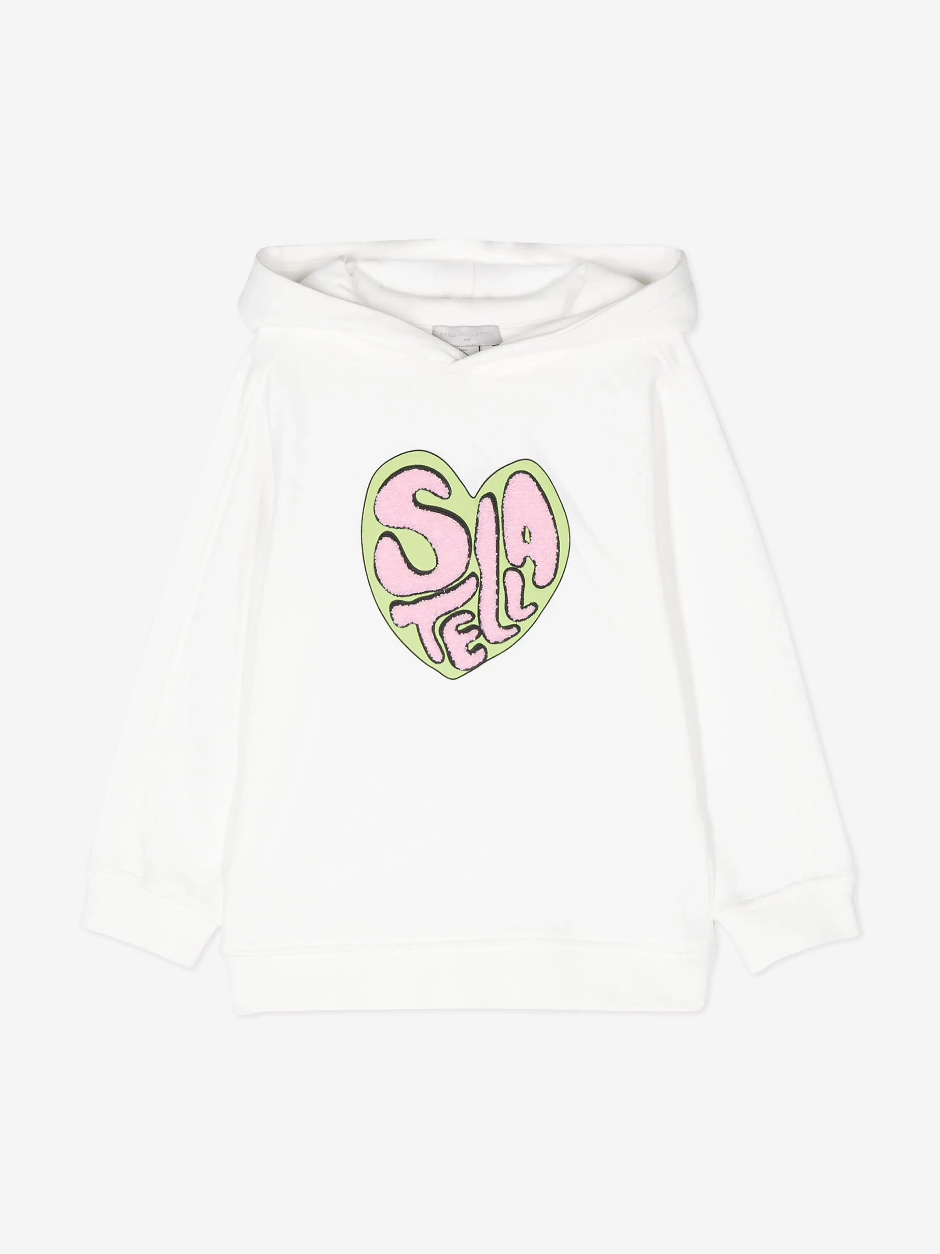 Stella McCartney Girls Heart Logo Hoodie in Ivory