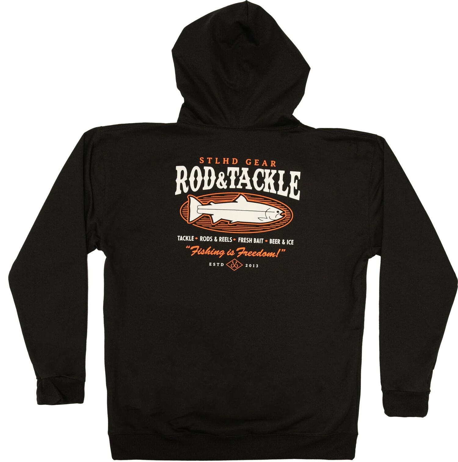 STLHD Men's Rod And Tackle Premium Hoodie in Black