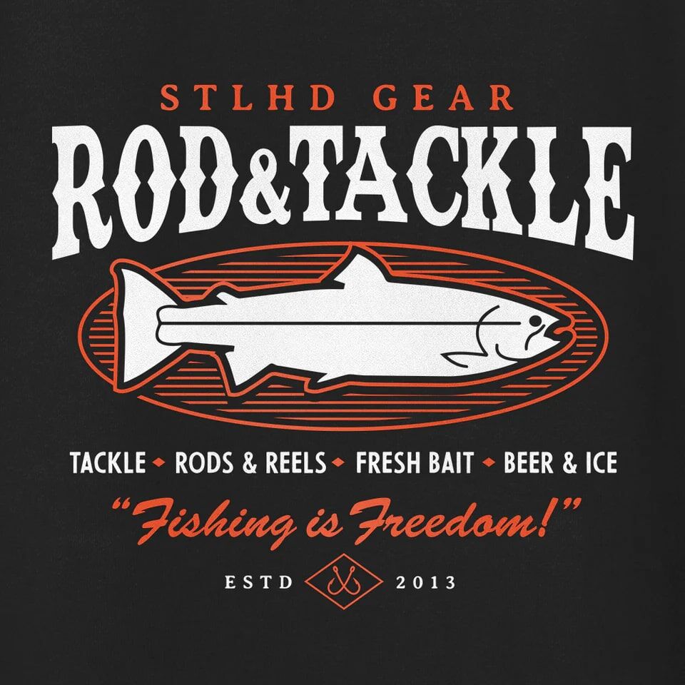 STLHD Men's Rod And Tackle Premium Hoodie in Black