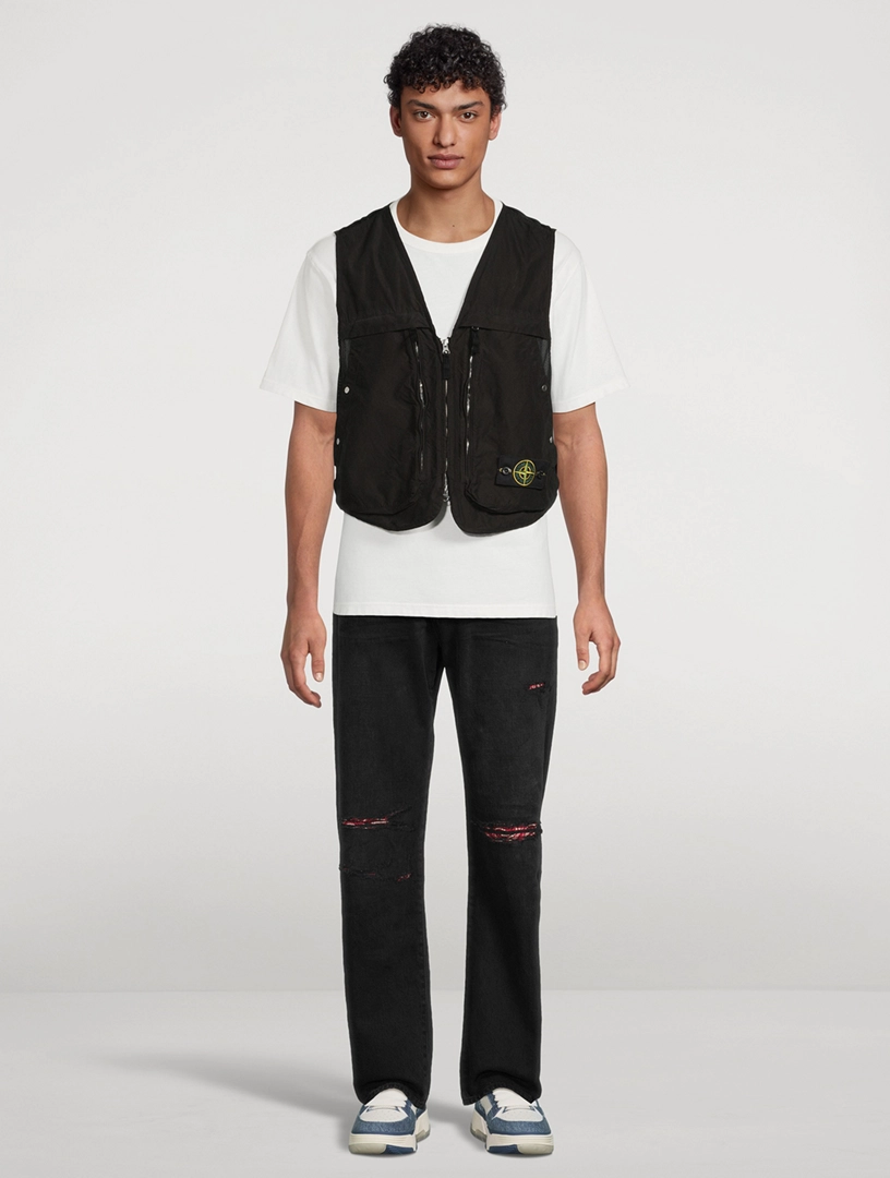 STONE ISLAND Zip Vest With Mesh Back