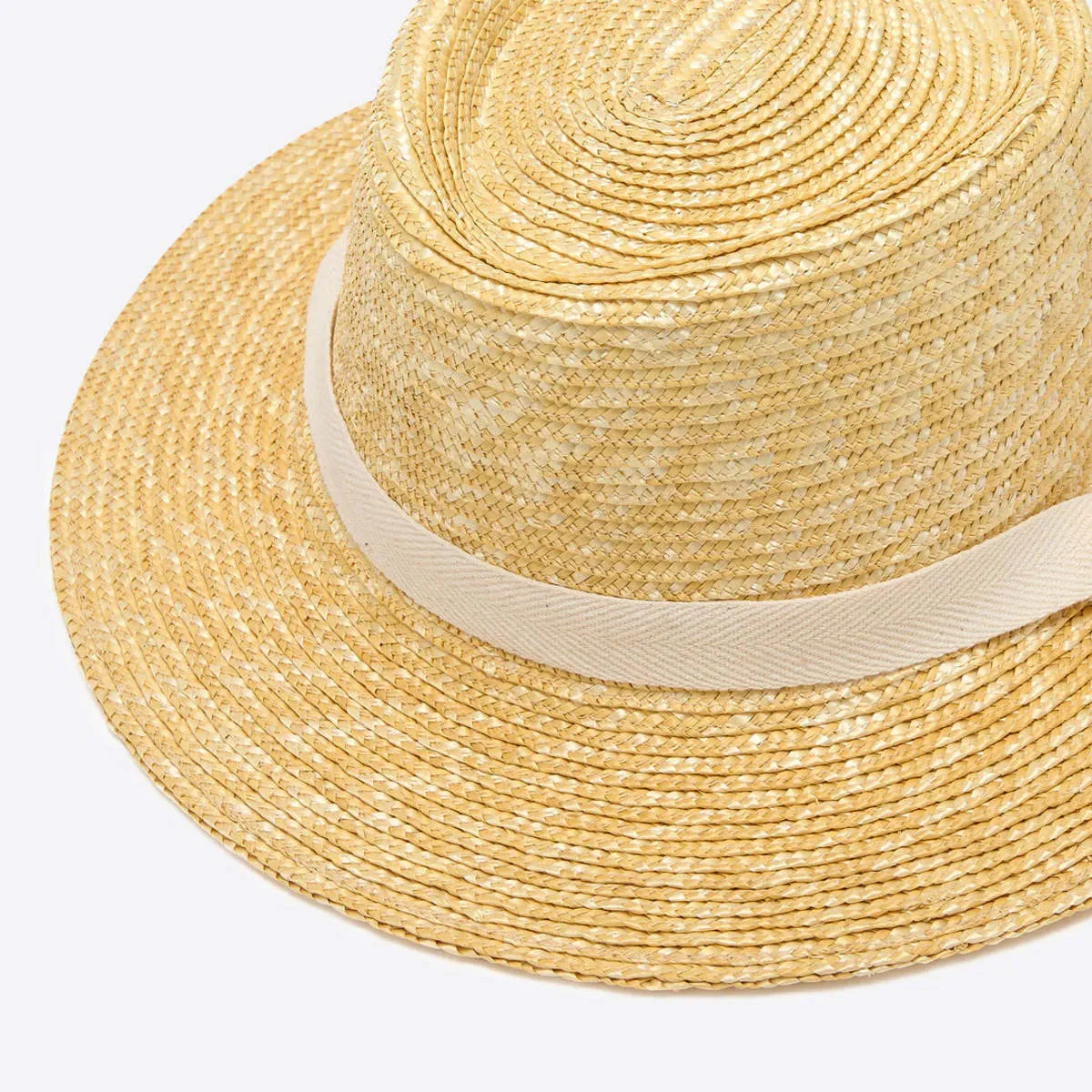 Straw Cloche Hat - Natural/Ecru