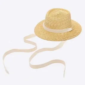 Straw Cloche Hat - Natural/Ecru