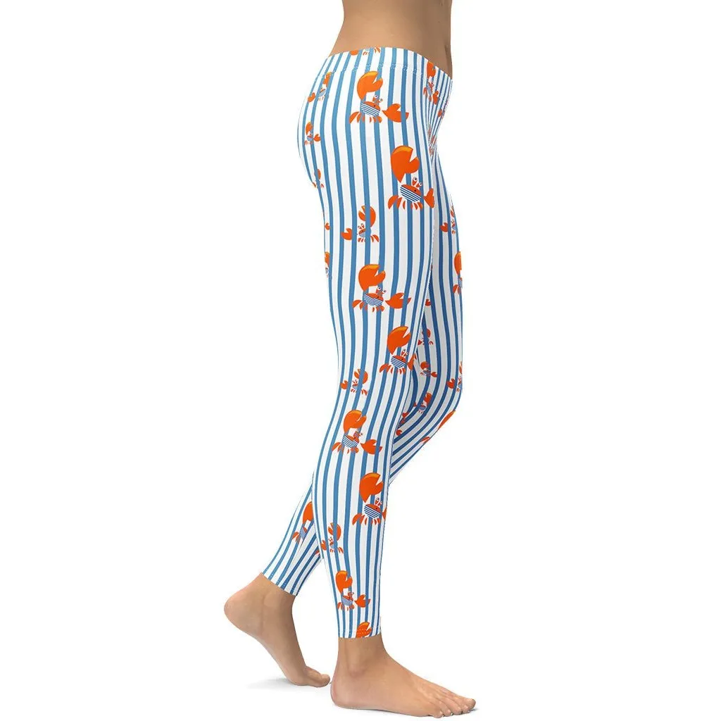 Stripes & Crabs Leggings